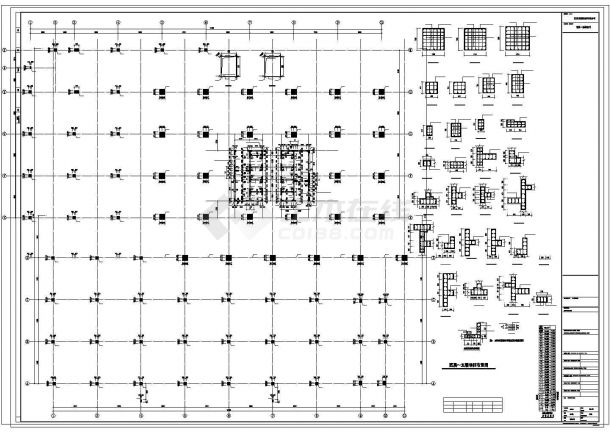 27层框架核心筒结构大厦地上部分结构图-图一