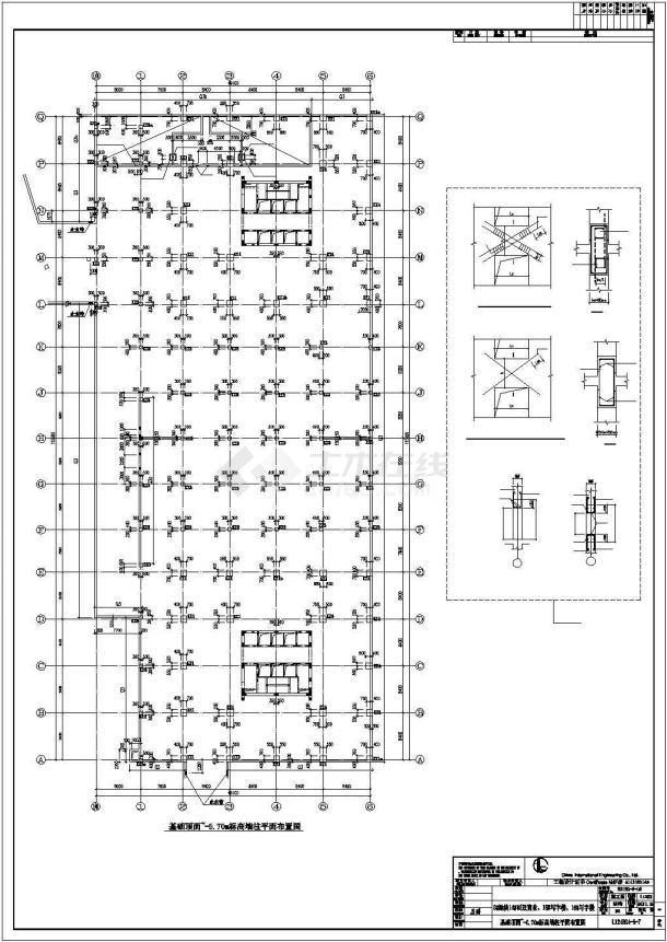 [山东]30层框架核心筒结构商业办公楼结构图（地下两层）-图一
