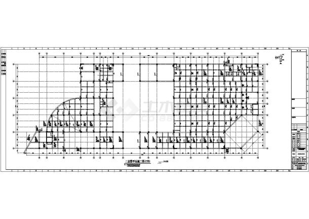 [一楼两用]左气象局右邮政局框架结构综合楼结构图-图一