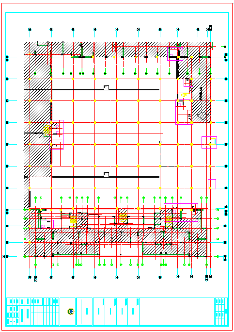 [郑州]住宅楼地下一层框架结构地下室结构图-图一