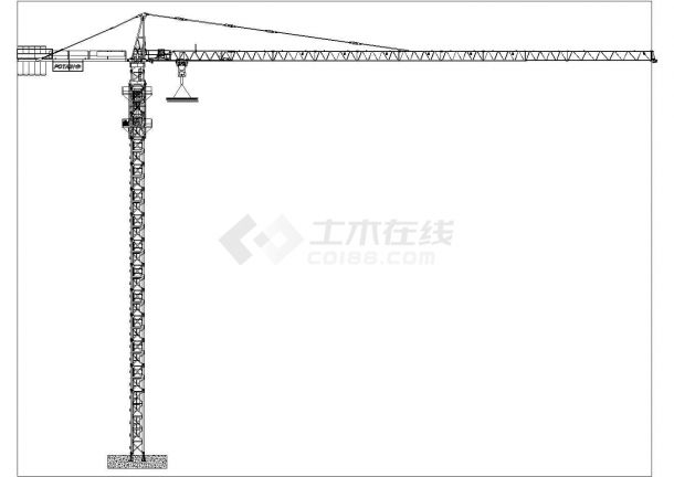 塔式起重机大致外形尺寸模拟安装后效果-图一