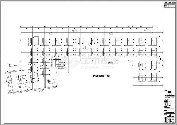 630个车位框架结构地下车库结构图（含建筑施工图）-图二