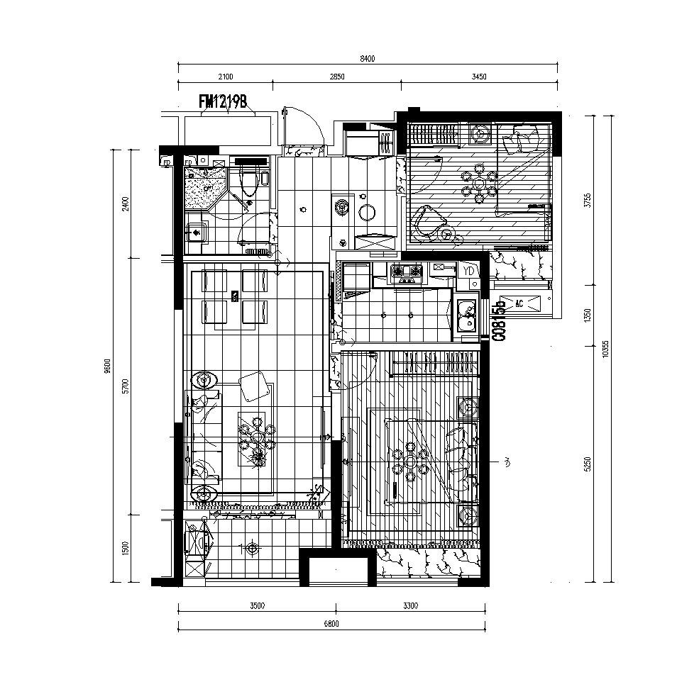 山东省精装新古典室装饰结构布置CAD参考施工图