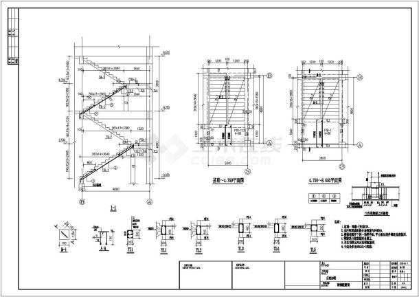 多层框架别墅建筑CAD基础平面图-图二