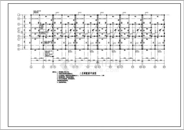 三层砖混结构无地下室回建房结构施工图（6度抗震）-图二