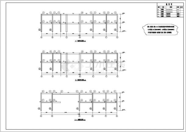 加层钢框架结构大厦结构设计施工图（8度抗震）-图一
