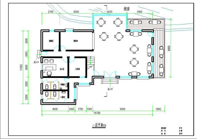 某地大型高档咖啡厅建筑设计方案图纸_图1