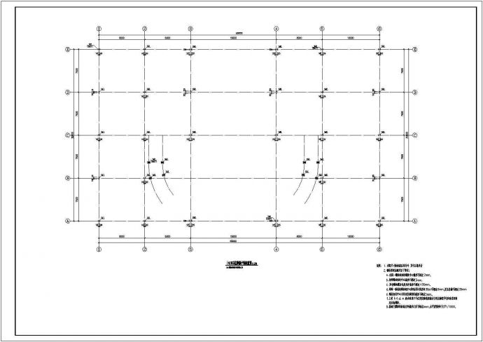 两层钢框架结构展厅结构施工图（7度抗震）_图1