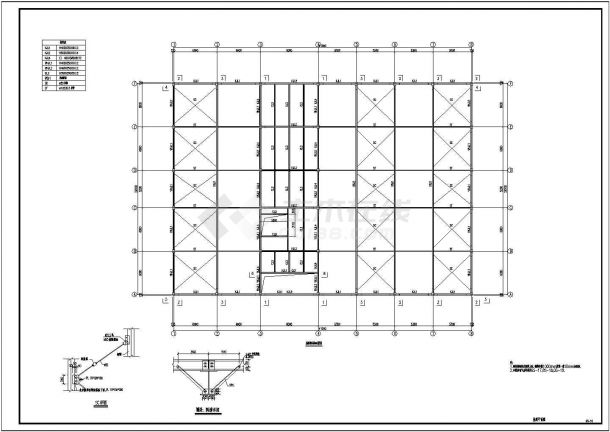 四层独立基础钢框架办公楼结构施工图（7度抗震）-图一