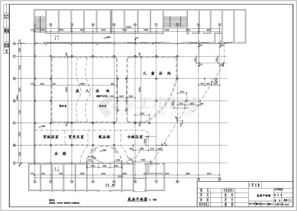 2733平方米两层钢框架结构宾馆结构施工图-图一