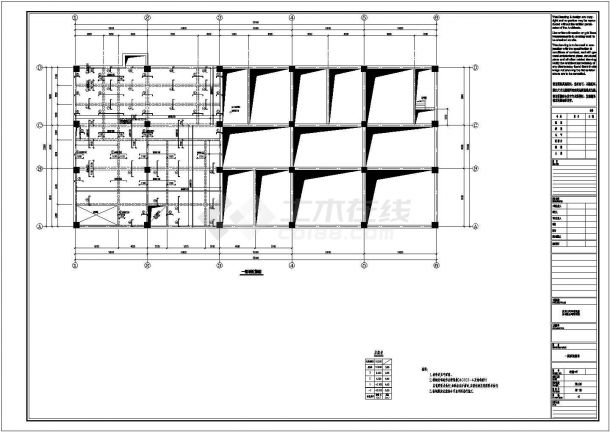[烟台]框剪结构住宅楼施工图（16层筏板基础）-图二