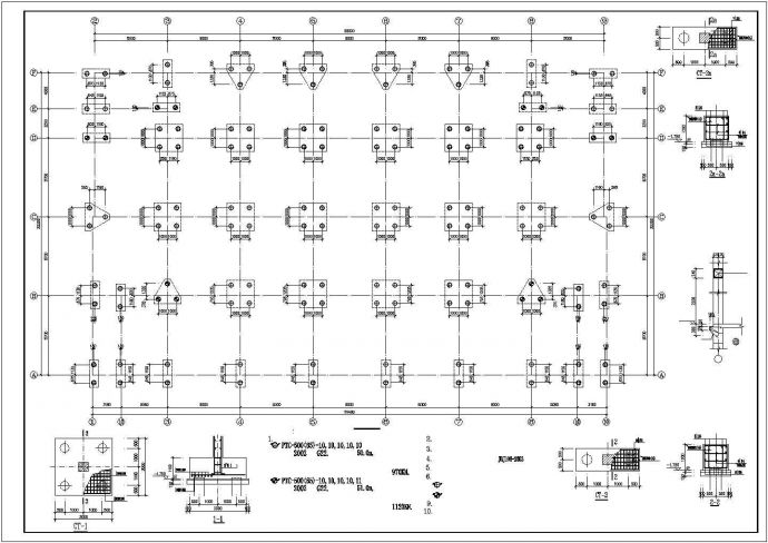 小高层工厂框架结构设计CAD布置图_图1