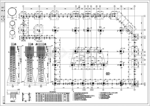 某16层框剪体系结构住宅楼结构施工图纸（局部有二层小塔楼）-图一