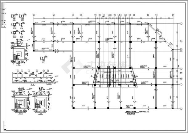 某16层框剪体系结构住宅楼结构施工图纸（局部有二层小塔楼）-图二
