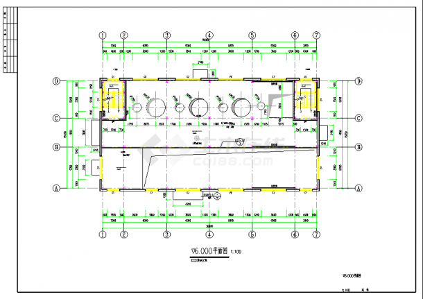 3层钢框架结构厂房结构施工图-图二