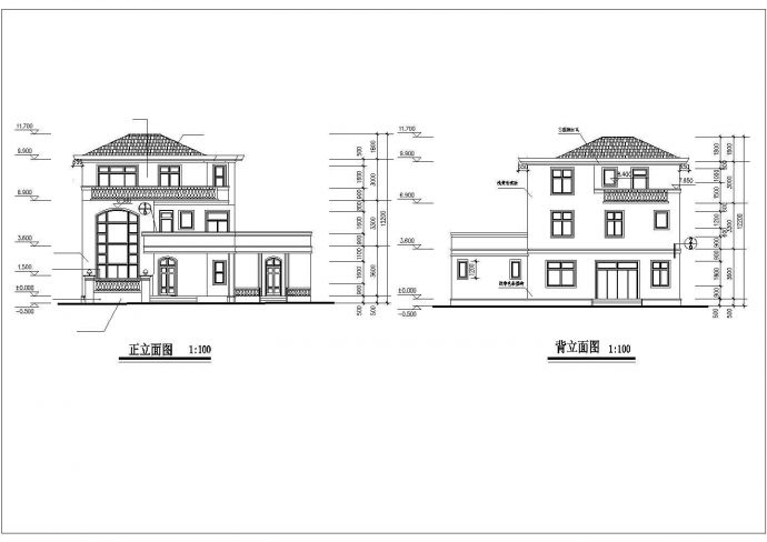 某市农村两套砖混结构别墅建筑设计施工图纸_图1