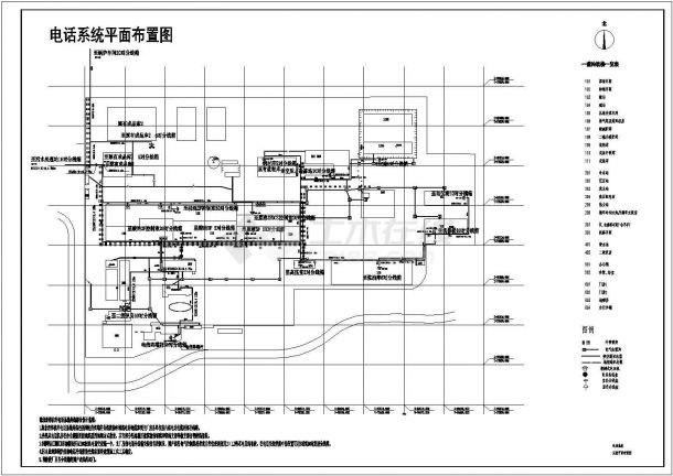 某地区工厂电话系统平面布置图（含图例）-图一