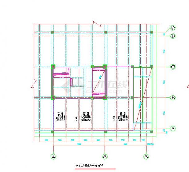 某地办公楼密集柜区域梁板加固及局部增建改造施工图CAD图纸-图一