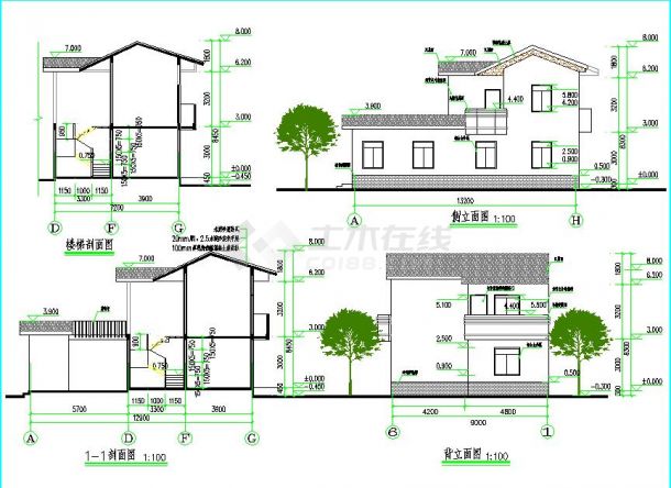 砖混农村实用二层房屋建筑设计图纸-图二