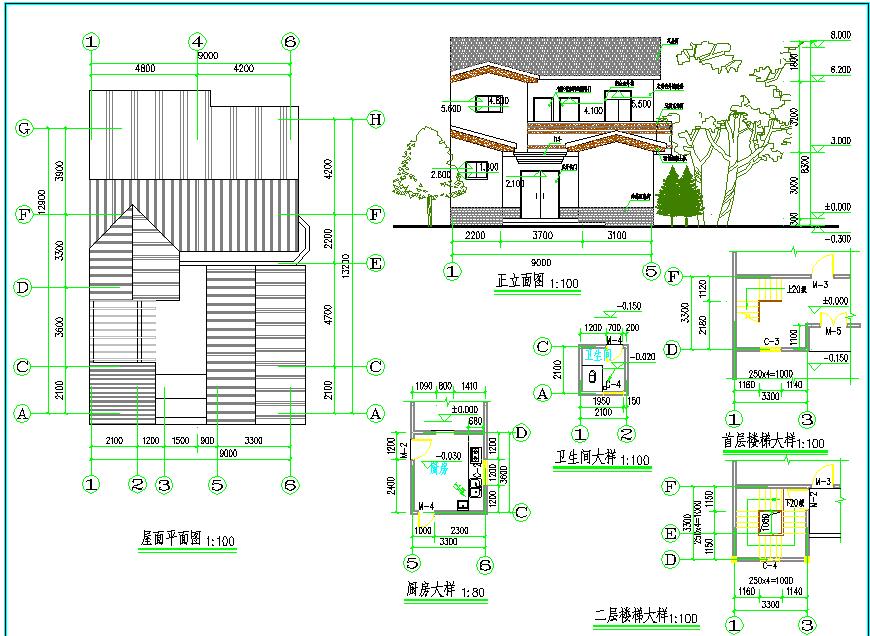 砖混农村实用二层房屋建筑设计图纸