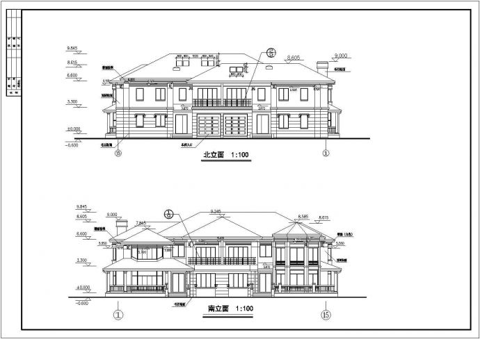砖混二层双拼别墅建筑设计施工图纸_图1