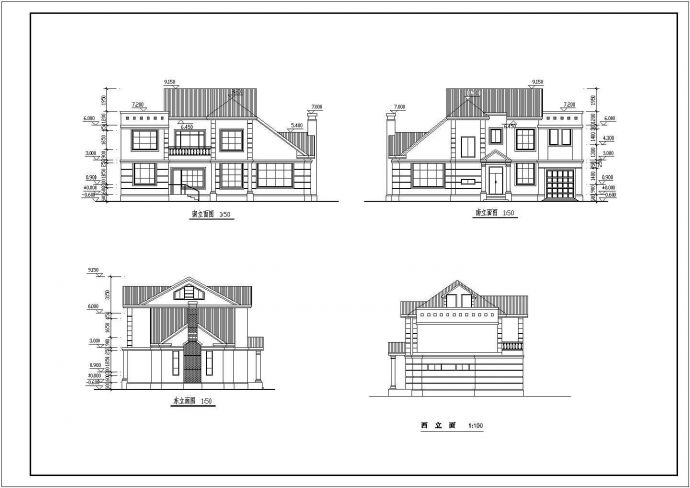 某地新潮二层半美观房屋建筑设计图纸_图1