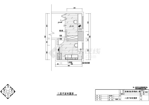 某城市小型住宅二层平面装修设计图纸-图一