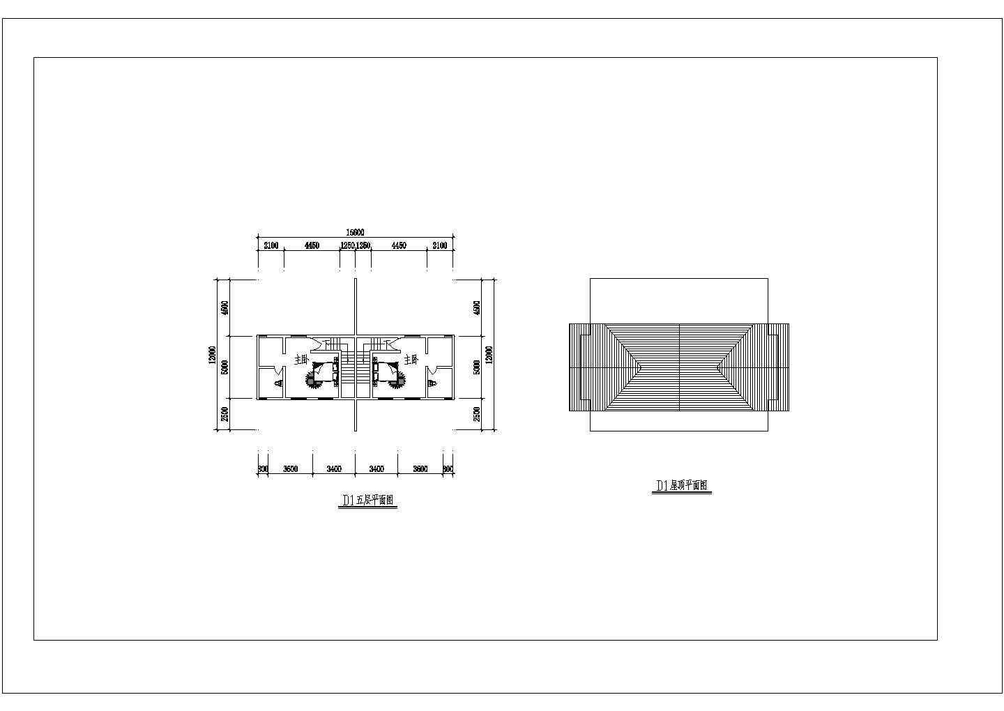 五层双拼自建房屋建筑设计施工图纸