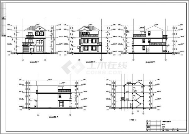 三层独立基础框架结构别墅结构施工图（含建施）-图二
