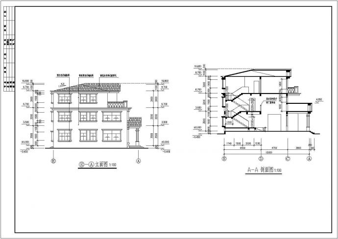 框架三层大气自建别墅建筑设计图纸_图1