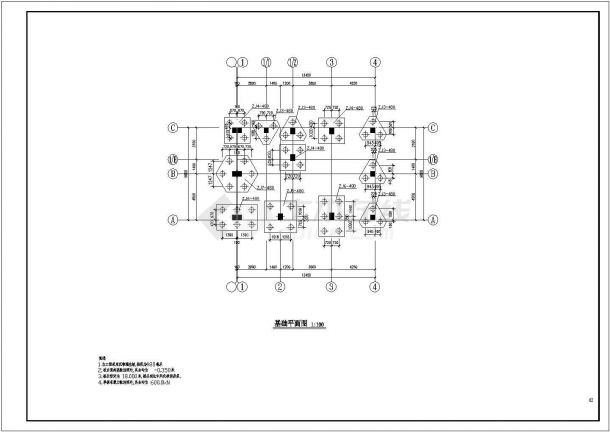五层独立基础框架私人住宅结构施工图（6度抗震）-图一
