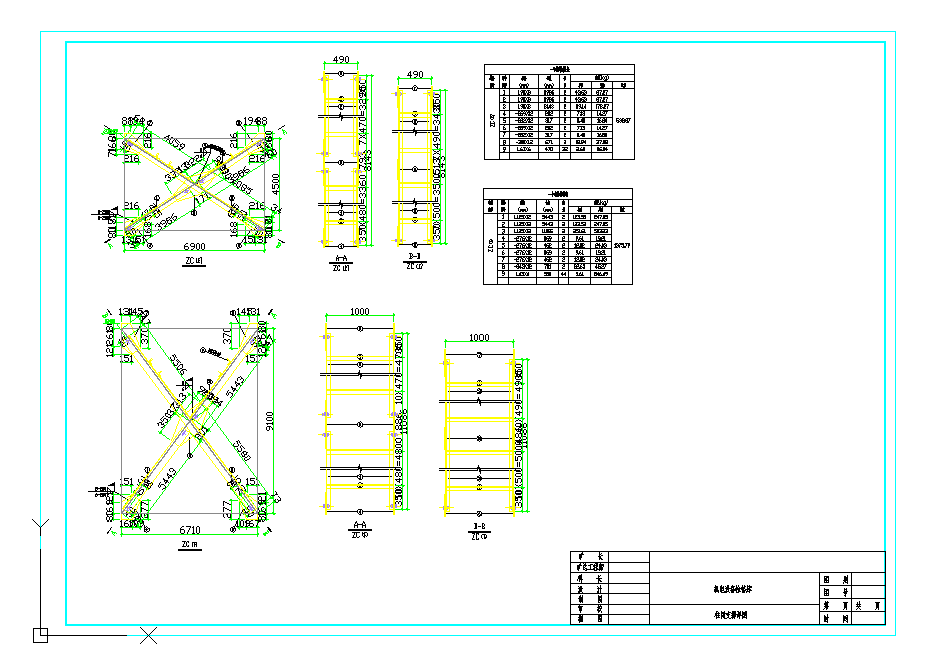 某地门式刚架柱间支撑节点构造详图CAD图纸