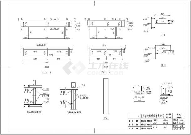 某地区钢结构车间CAD设计详图-图二