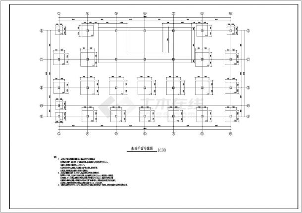 【武汉】三层独立基础框架厂房结构施工图（6度抗震）-图二