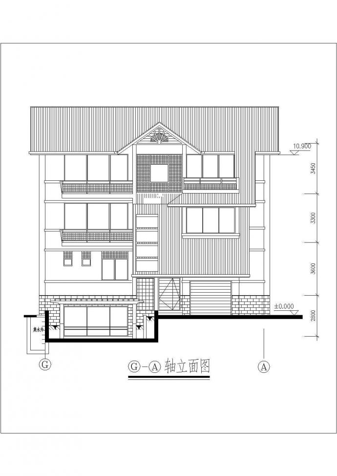 创意时尚二层别墅建筑设计施工图纸_图1