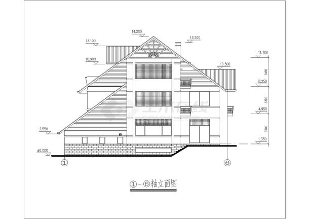 创意时尚二层别墅建筑设计施工图纸-图二