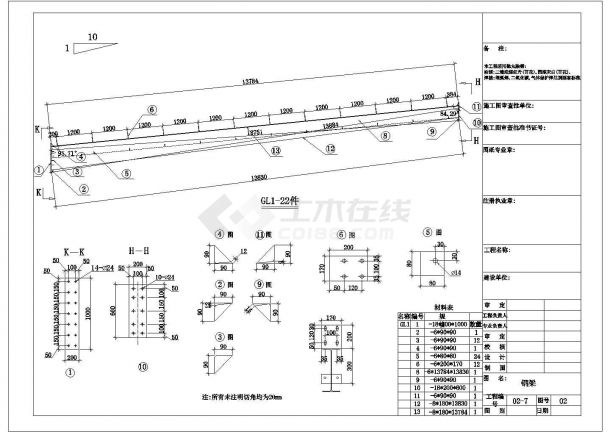 钢结构单层厂房结构设计施工图-图一