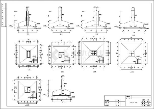 三层框架结构独立基础别墅结构施工图（6度抗震）-图二