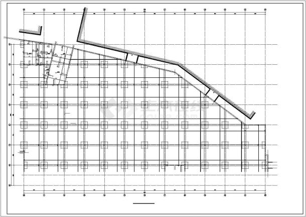 某地下车库顶板平面配筋结构图-图二