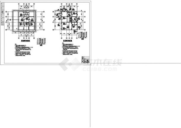 五层混凝土框架结构私人住宅结构施工图（桩基础）-图二