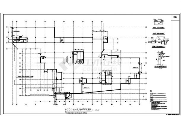 地下两层地下室车库结构设计施工图（框架结构）-图二