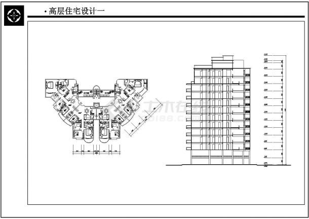 某地贵糖单体高层住宅建筑规划设计图-图二