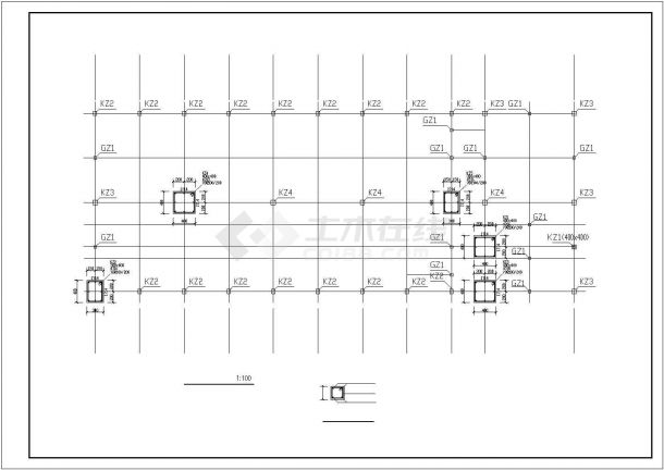 天门市某一层框架结构中学食堂建筑施工图（独立基础）-图一