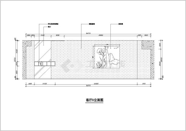 某地区小型现代中式红色风格施工图（共12张）-图一