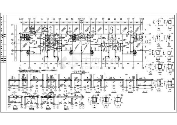 某16.39米五层砌体结构花园洋房结构施工图纸-图二