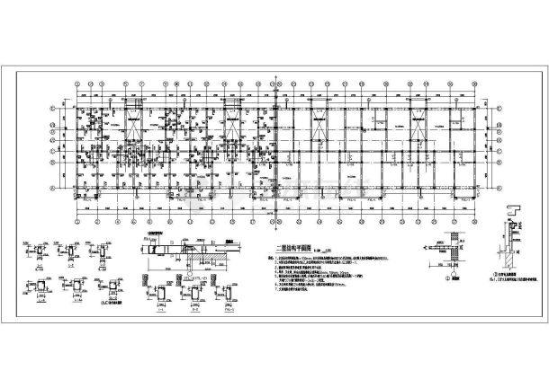 七层砌体结构条形基础住宅结构施工图（6度抗震）-图二