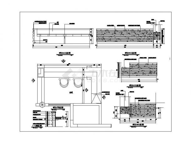 某市区售楼中心酒吧台结构布置CAD参考详图-图一