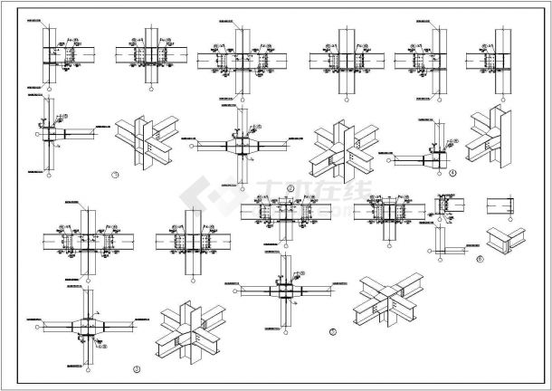 八层独立基础钢框架厂房结构施工图（7度抗震）-图二