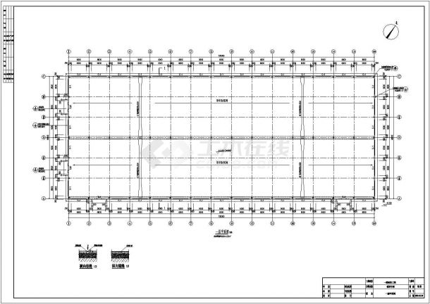 5844平方米单层全钢结构厂房结构施工图（6度抗震）-图一