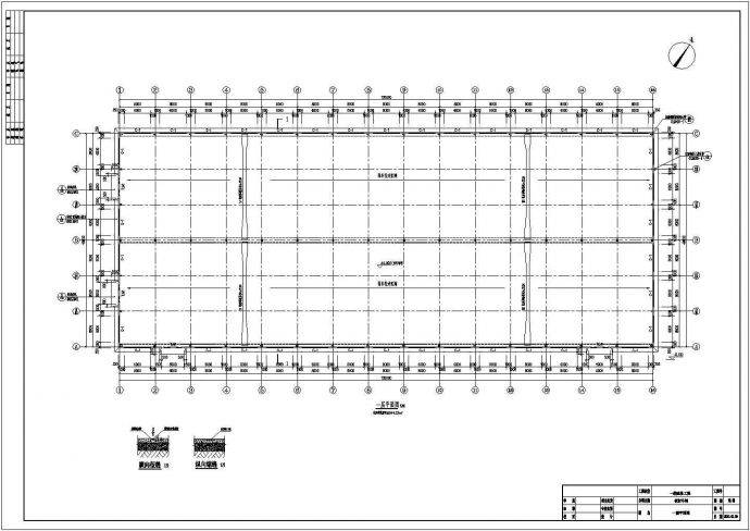 5844平方米单层全钢结构厂房结构施工图（6度抗震）_图1